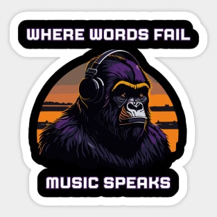 Gorilla Music Headphones Chill Sticker